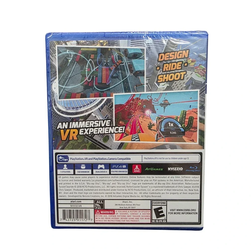 RollerCoaster Tycoon‎ Joyride PS4 Game VR Mode Physical Disc New 2018 Atari